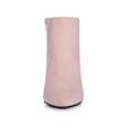 thumbnail image 6 of BLISSFUL STEP Women's Pointy Toe Side Zip Block Heels Ankle Boots Dust Pink 9, 6 of 7