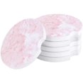 thumbnail image 1 of RYLABLUE Pink Marble Texture Set of 4 Car Coaster for Drinks, Absorbent Ceramic Stone Coasters Cup Mat with Cork Base for Home Kitchen Room Coffee Table Bar Decor, 1 of 5