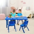 thumbnail image 4 of Gymax Kids Plastic Rectangular Learn and Play Table Playroom Kindergarten Home Blue, 4 of 10