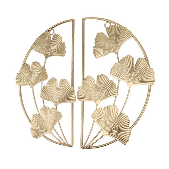 Decoración Para Colgar En La Pared Con Hojas Doradas, Decoración De Pared Dorada De Hierro, Preciosa Y Vívida Para La Oficina