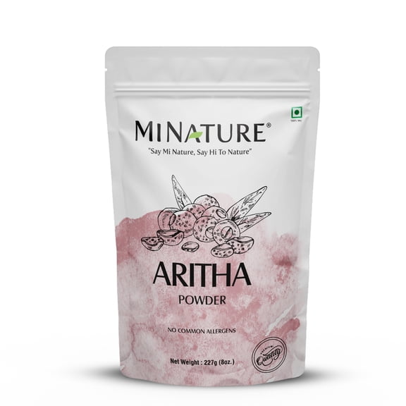 Aritha (Soapnut) Powder by mi nature | |Sapindus Laurifolia |Hair Conditioning & Care |227g (8oz)
