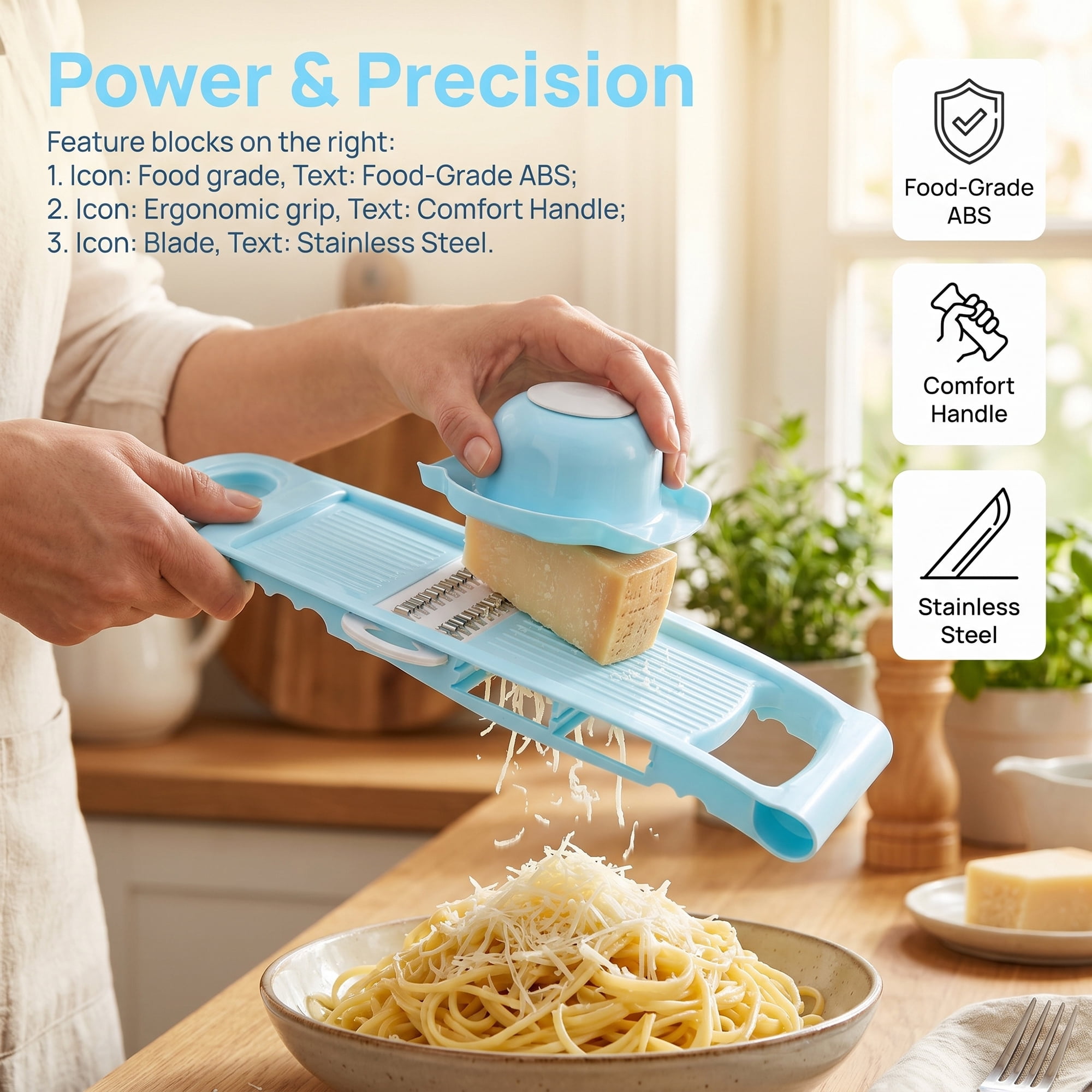 Unique Bargains  Professional Mandoline Slicer for Home Chefs 8 in 1(A) 10.9"x3.9"