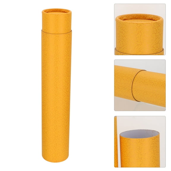 PTOOTP 1Set Kraft Mailing Tubes for Artwork Storage and Transportation Orange Yellow 35X6cm to 62cm