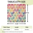 thumbnail image 2 of Multi Color Triangle Checkered Pattern Square Fitted Tablecloth with Elastic Edge,Square Table Cover,Washable Elastic Table Cover for Home Kitchen Party Decor 34"x34", 2 of 6