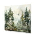 thumbnail image 2 of Designart "Misty Morning Pine Tree Charm II" Landscapes Metal Art Living Room, 2 of 5