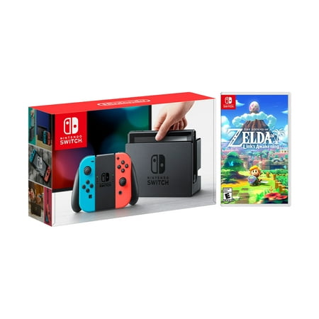 Nintendo Switch Red/Blue Joy-Con Console Bundle with The Legend of Zelda: Link's Awakening NS Game Disc - 2019 New