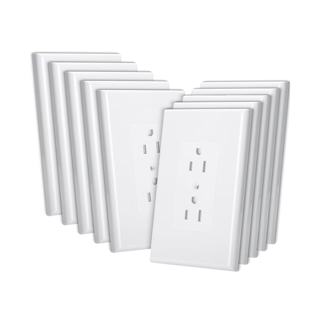 Cubiertas para Placas de Pared Bates Choice Dúplex Paquete de 10 Blancas
