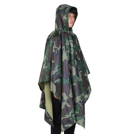 Greensen Waterproof Military Hooded Ripstop Rain Poncho Lightweight ...