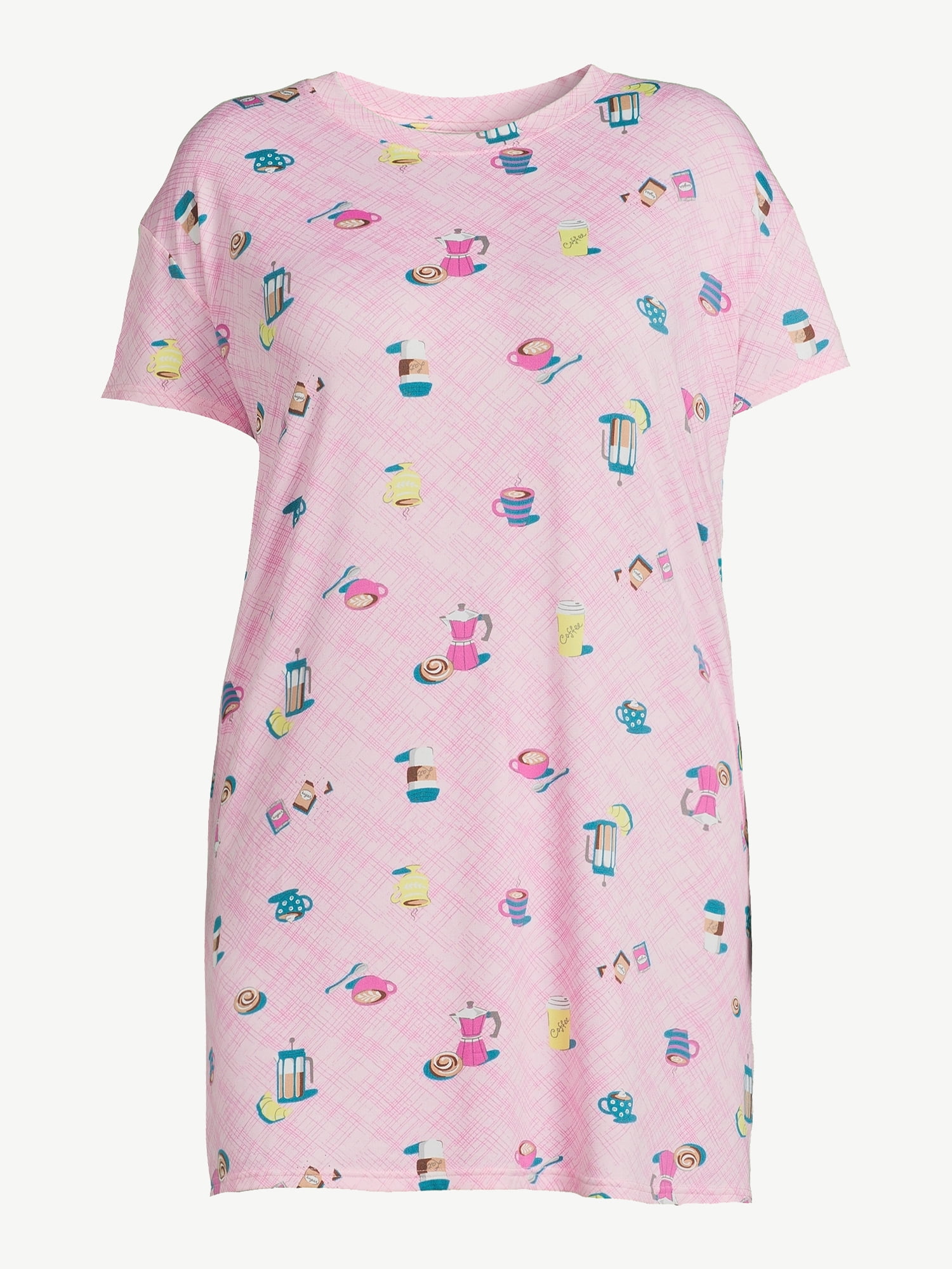 Joyspun Women's Print Sleepshirt with Pockets, Sizes S/M to 2X/3X
