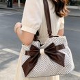 thumbnail image 2 of Polka Dot Shoulder Bag for Women, Y2K Trendy Handbag with Bow Decoration, Everyday Purse(White-1,One Size), 2 of 2