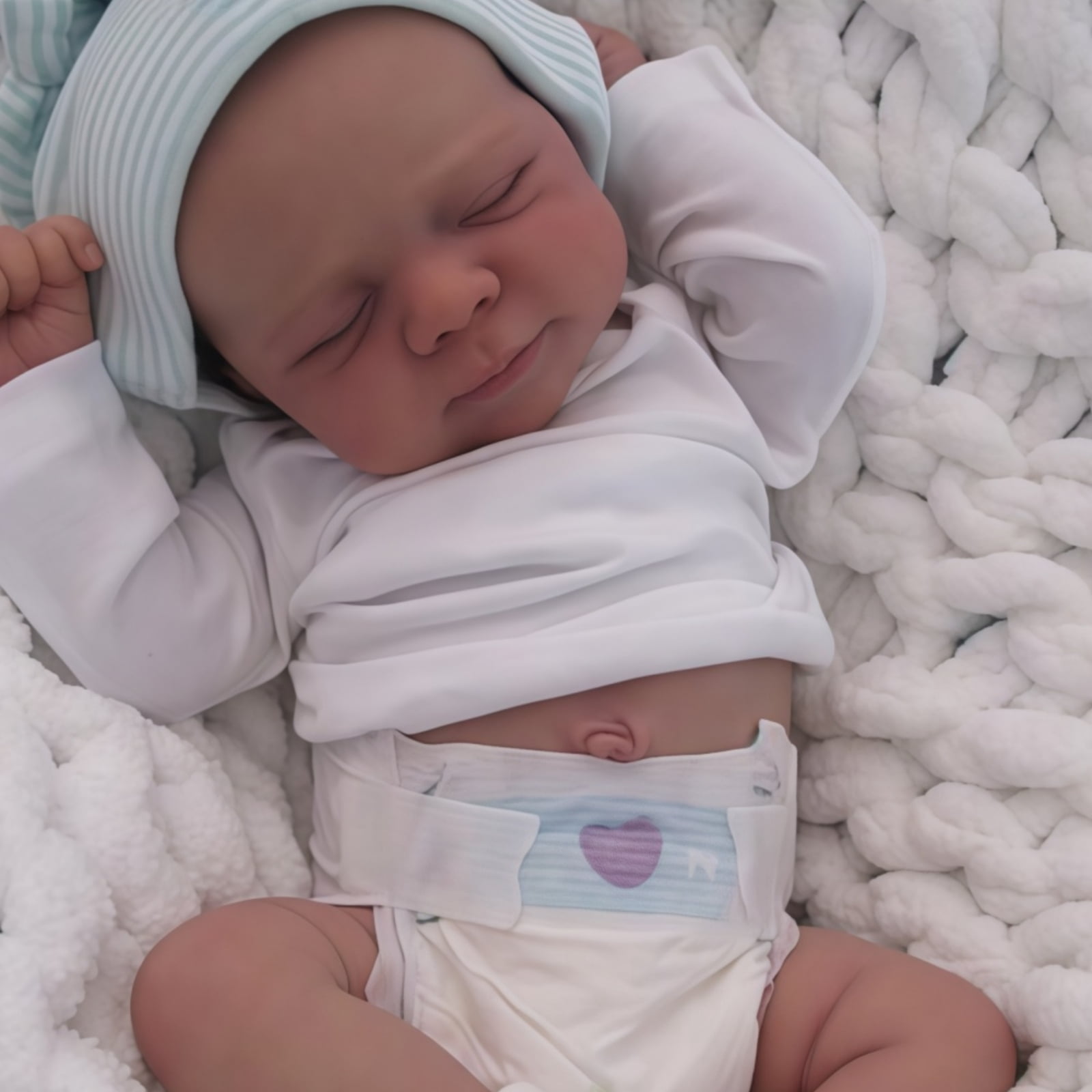 19 Inch adorable reborn baby doll - realistic details, hand-painted appearance, cute and real - perfect for collection and gift giving