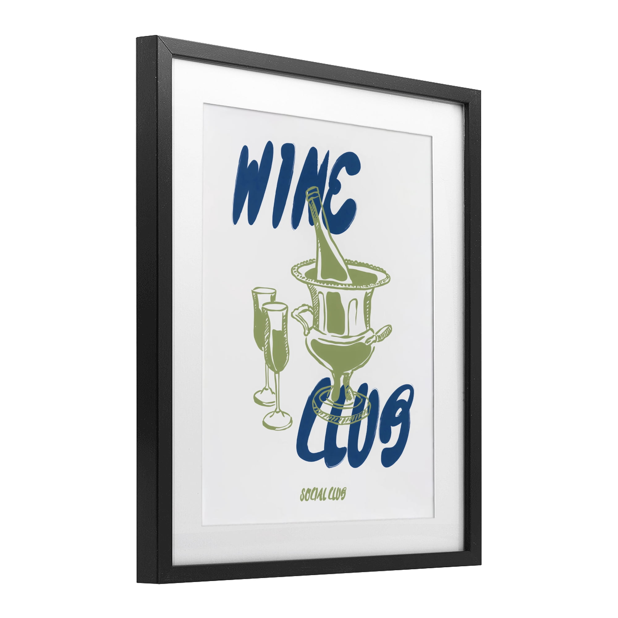 Stupell Industries Wine Club Social Evening Toast Black Framed Print Under Glass, design by The Prints Vibe