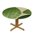 thumbnail image 3 of HAOXIT Tropical Green Leaves Table Cloth Round Cover Waterproof Oilcloth Wipeable Table Top Cover for Picnic,BBQ,Dining Table 42-46, 3 of 8