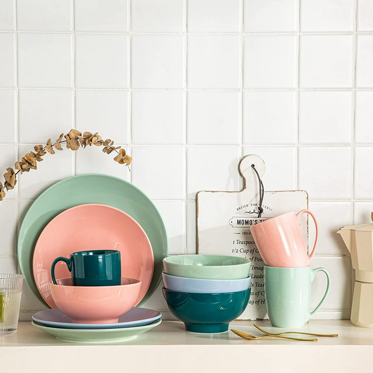 LOVECASA Porcelain Dinnerware Set, 32-Piece Mixed Color, Service LOVECASA Porcelain Dinnerware Set, 32-Piece Mixed Color, Service