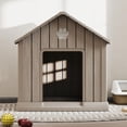 thumbnail image 2 of Dog House for Outdoor & Indoor Use with Window, Waterproof Ventilated Kennel with Elevated Floor, Easy to Clean Shelter for Small Medium Large Dogs (Grey, 37.2" L x 40" W x 40" H), 2 of 16