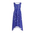 thumbnail image 5 of ZQUUVOU Women's Dress Sleeveless Boho Round Neck Tank Dress Blue,M, 5 of 7