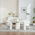 thumbnail image 7 of 2 Set Dining Chairs, Modern Boucle Upholstered Barrel Kitchen Chair with Round Back & Arm, Multipurpose Comfy Accent Armchair for Dining Room Living Room, Beige, 7 of 7