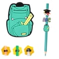 thumbnail image 1 of Cute Themed Silicone Pencil Clip – a Decorative Pencil Cap Suitable for Personal Stationery and Office Use., Colorful Silicone Pen Clips for Binders and Noteboks, 1 of 5