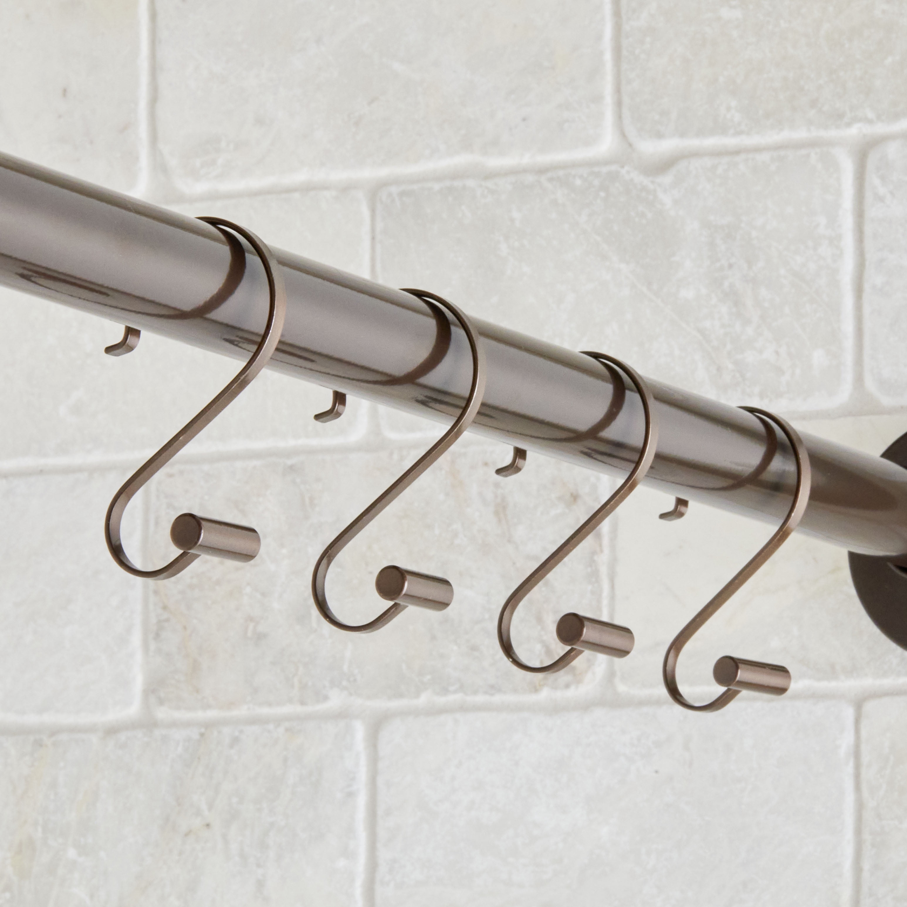 Better Homes & Gardens S-Shape Rustproof Stainless Steel Shower Hooks with T-Bar Ends, Bronze, 12