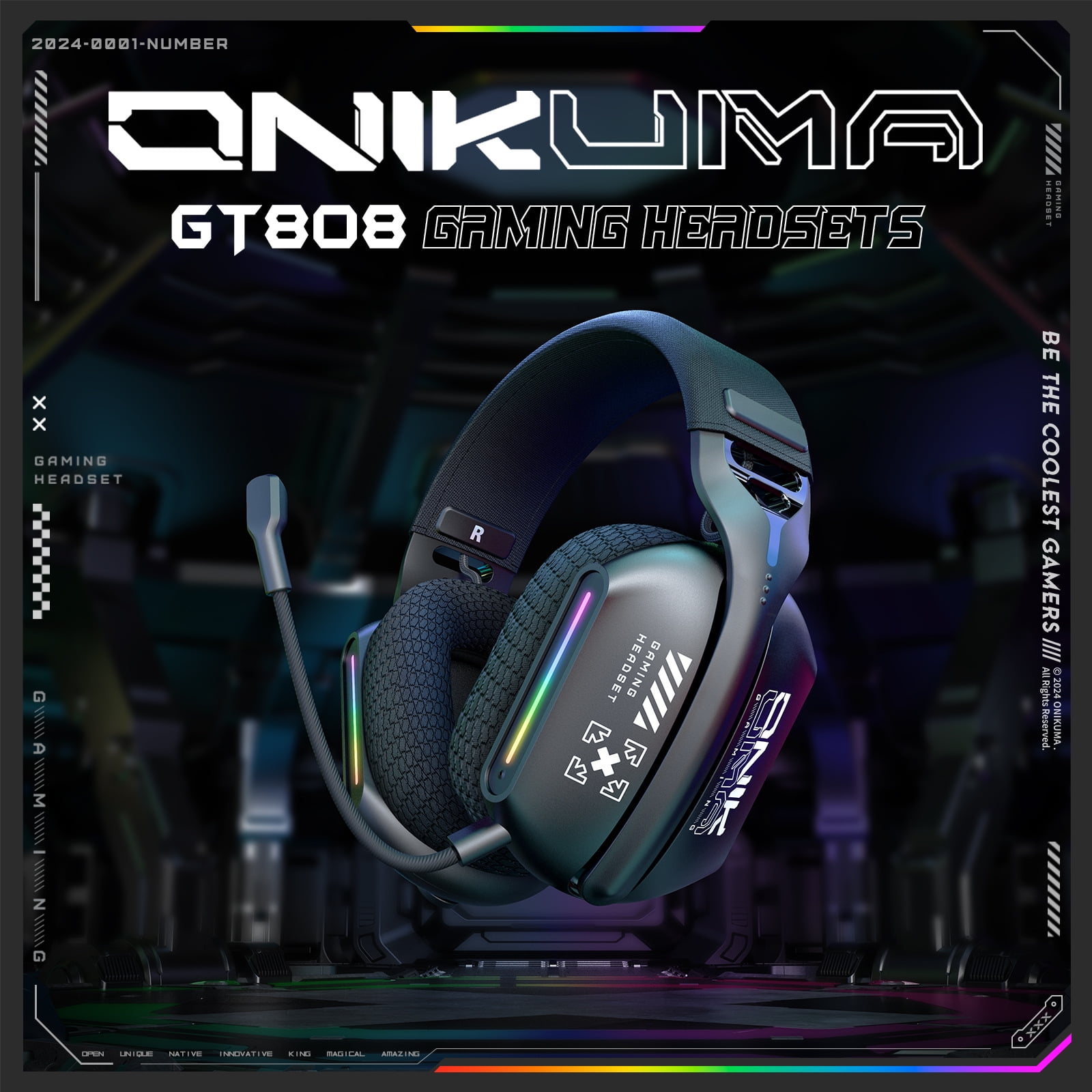 GT808 Wireless Gaming Headset Active Noise Cancellation Overhead Bluetooth Earphones 2.4G With Microphone For Computer And Mobile Device