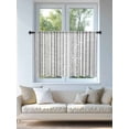 thumbnail image 4 of Sheer Curtains 45 Inch Length, White Boho Semi Sheer Curtains Light Filtering Window Treatment, Country Abstract Black Geometric Striped Privacy Voile Drapes for Living Room Bedroom 52x45 Inch, 4 of 7