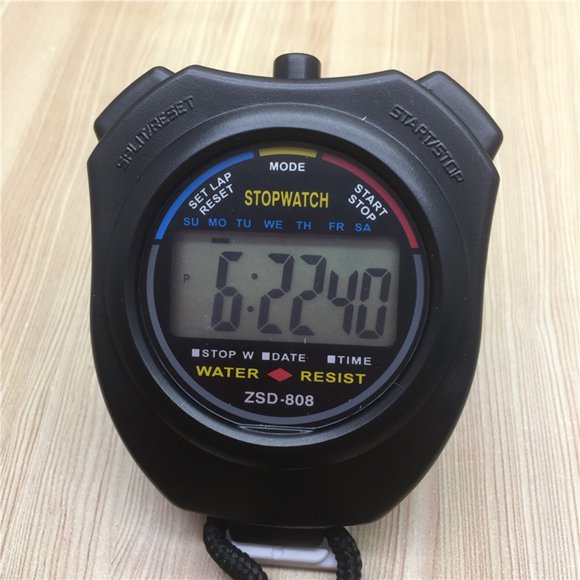 FOMIYES Temporizador Electrónico Negro Con Función Dos Vías Y Precisión De Centésima Para Actividades Deportivas