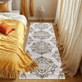 thumbnail image 5 of Floral Runners for Hallways, 2X6 ft Kitchen Runner Rug Ultra-Thin Soft Rug, Non-Slip Washable Rug Runner Stain Resistant Boho Rug Entryway Runner for ‎Laundry Bathroom Bedroom Grey, 5 of 7