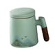 thumbnail image 5 of Taza de té de cerámica, taza de té, taza de café expreso, taza de la mañana, taza de té de hojas sueltas, taza de café para tienda, hotel, oficina, azul claro, 5 of 9