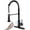 Black 3, variant on OWOFAN Black Kitchen Faucet with Pull Down Sprayer Stainless Steel Single Handle Pull Out Spring Sink Faucets 1 Hole Or 3 Hole Dual Function for Farmhouse Camper Laundry Utility Rv Wet Bar