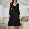 thumbnail image 1 of Qertyioot Women's Home Wear Pajamas Long Sleeved Lace Patchwork Pajamas Plus Size Robes, 1 of 7