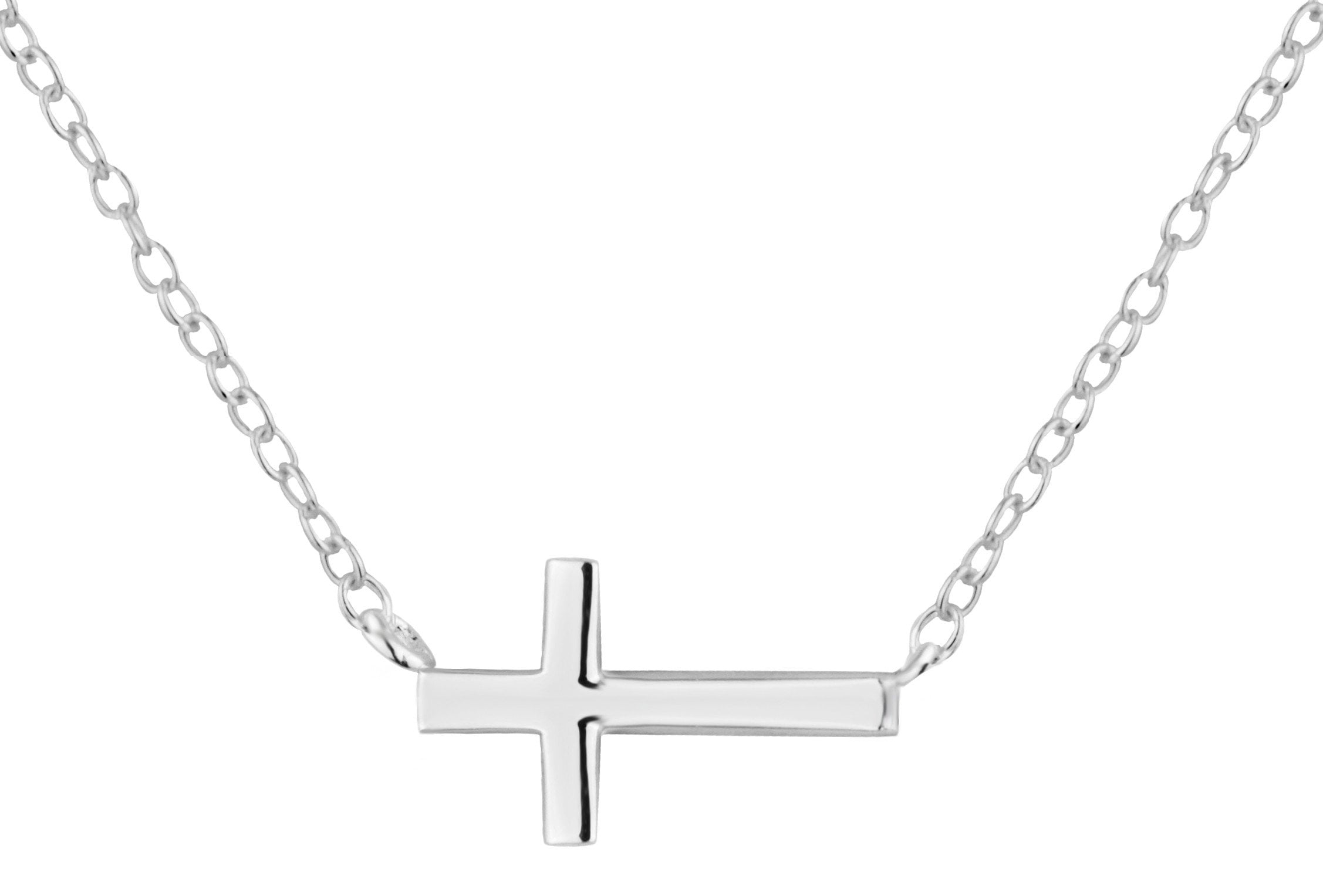 Penny & Piper - .925 Sterling Silver Sideways Horizontal Cross Children