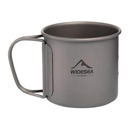 

Portable Camping Titanium Pot Mug Foldable Handles Cookware More Durable Solid and Sturdy Tableware Multipurpose Lightweight 250ML