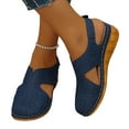 thumbnail image 4 of Blue Womens Slip On Casual Shoes Featuring A Gentle Heel Lift And Breathable Upper Material, 4 of 5