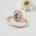 thumbnail image 4 of Oval Alexandrite Ring Diamond Half Halo Bridal Jewelry Rose Gold Plated Engagement Ring Birthday Gift for Mom Color Changing Gemstone Ring, 4 of 4