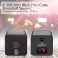 thumbnail image 4 of 4? Mini Cube Bookshelf Speakers - Paper Cone Driver, 200 Watt Power, 8 Ohm Impedance, Video Shielding, Home Theater Application and Audio Stereo Surround Sound System - 1 Pair - Pyle PCB4BK, 4 of 7