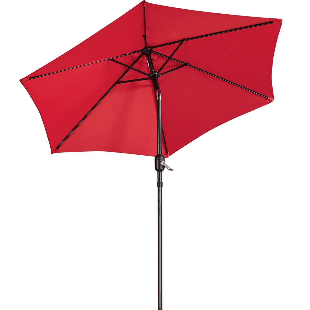 Renwick 7.5ft Patio Market Umbrella with 6 Ribs Push-button Canopy Tilt, Red