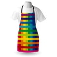 thumbnail image 4 of Rainbow Apron, Vibrant Tones Colorful Geometric Shapes Print, Unisex Kitchen Bib with Adjustable Neck for Cooking Gardening, Adult Size, Multicolor, by Ambesonne, 4 of 4