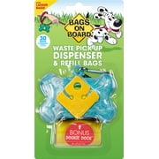 Bags on Board Dog Waste Bag Bone Dispenser with 30 Bags
