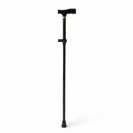 Medline Folding T-Handle Cane, Black