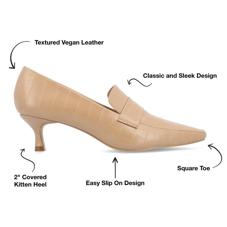 Journee Collection Womens Celina Wide Width Kitten Heel Loafer