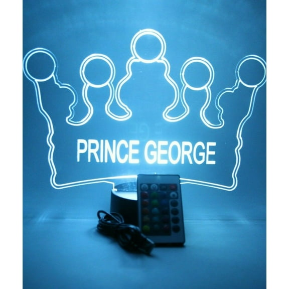 Boy Prince Crown Night Light Up Lamp LED Personalized Prince King and Name Engraved Table Lamp, Our Newest Feature - It's Wow, with Remote, 16 Color Options, Dimmer, Free Engraved, Great Gift