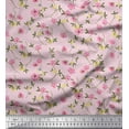 thumbnail image 1 of Soimoi Crepe Silk Fabric Leaves & Floral Artistic Printed Fabric 1 Yard 42 Inch Wide, 1 of 3