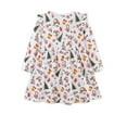 thumbnail image 6 of HWJAD 2-7Y Toddler Girls Cute Ruffles Long Sleeve Christmas Dress Kids Xmas Tree Holiday Party A Line Midi Dresses 2-7 Years, 6 of 9