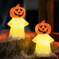 thumbnail image 4 of New Pumpkin Decor with LED Candle Light - Festival Night Light Scary Ghost Festival Tabletop Prop for Home Party Scene Setup, 4 of 6