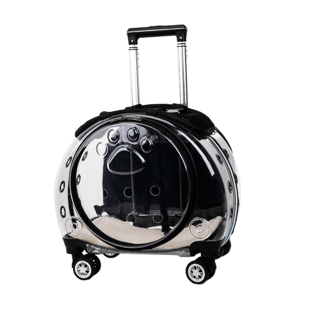 Portador de mascotas portátil Mochila de salida Trolley Case Travel Puppy C-claro Zulema Caja de la carretilla