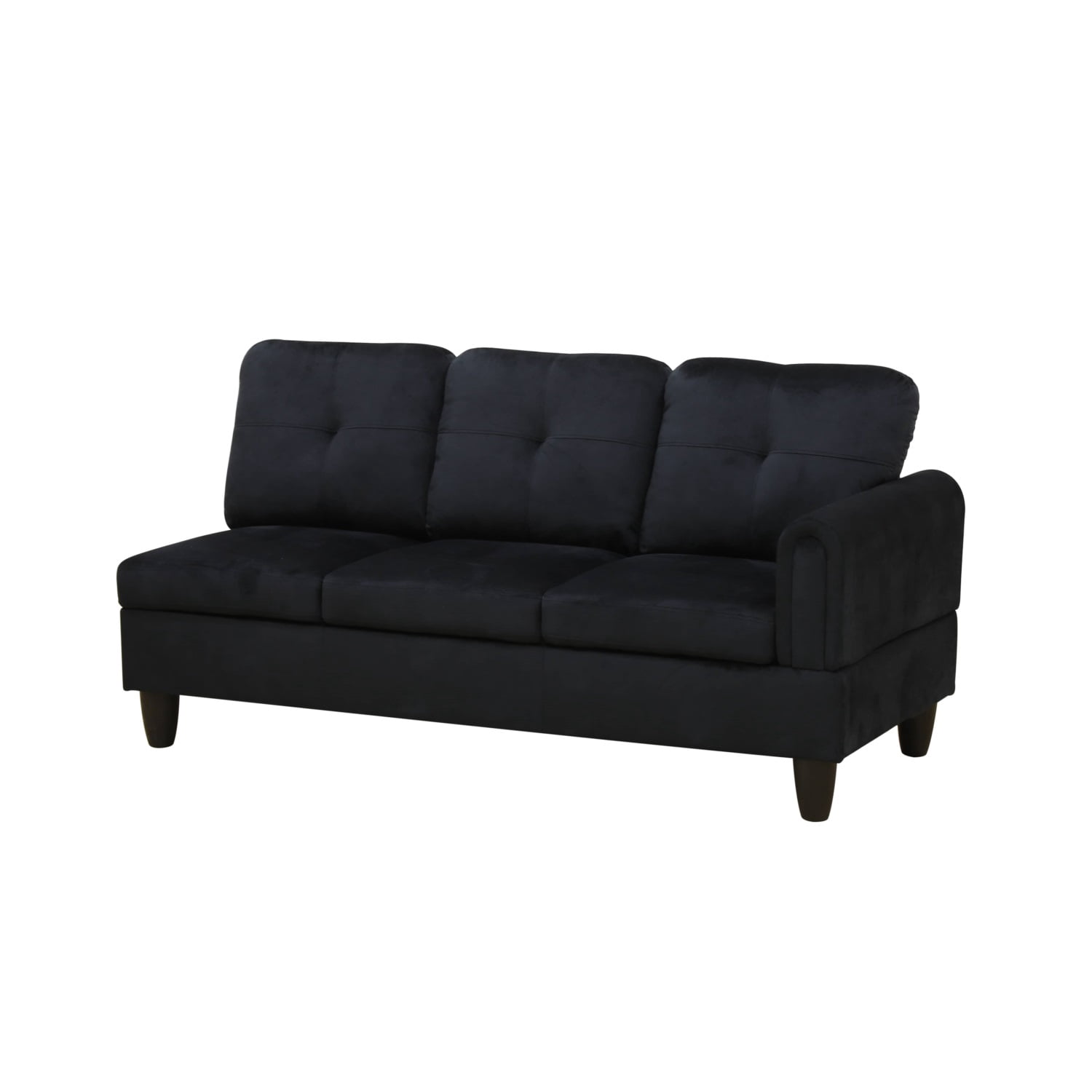 Hommoo Sofa Set, Flannel 2-Piece Couch Living Room Sofa Set,Suitable for Home,Black