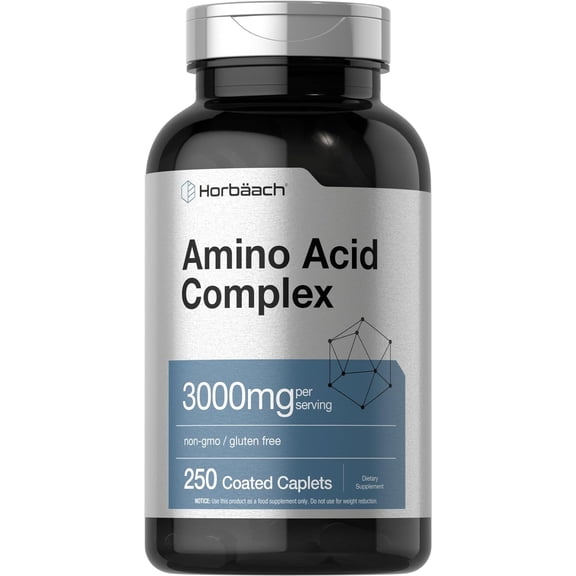 Amino Acid Complex 3000mg | 250 Caplets | For Men and Women | by Horbaach