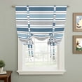 thumbnail image 2 of Blue Grey Striped Tie Up Curtains for Windows, Balloon Window Shades, Farmhouse Stripes Modern Abstract Art Kitchen Window Treatments Roll Up Curtain for Basement/Nursery 52"x45", 2 of 8