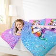 thumbnail image 4 of Erosebridal Girls Unicorn 7-Piece Twin Bedding Sets,Multicolor Glitter Print Bedding Comforter Set For Kids,Reversible Pink, 4 of 7