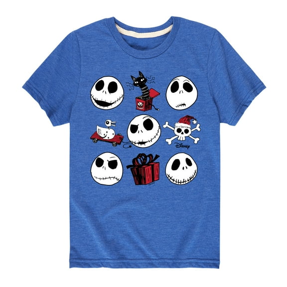 The Nightmare Before Christmas - Jack Christmas Grid - Toddler And Youth Short Sleeve Graphic T-Shirt